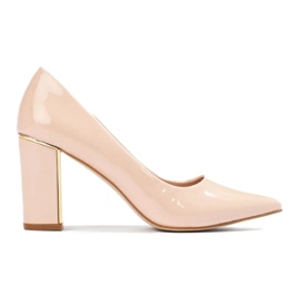 Klassiska lackpumps Shelovet beige 2
