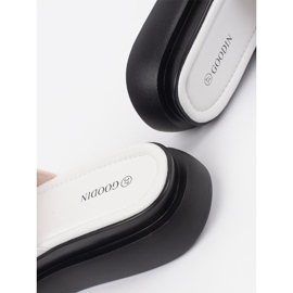 Goodin Vita och vita bekväma flip flops på plattformen 2