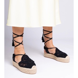 Svart espadrilles flätade sandaler 2