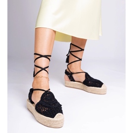 Svart espadrilles flätade sandaler 3