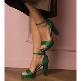 Gröna kvinnors högglitter sandaler 1