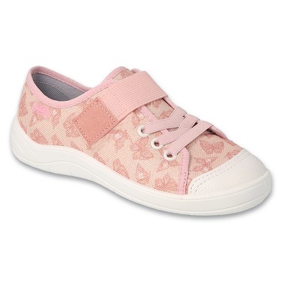 Befado barntofflor med kardborre 351Y033, rosa med fjärilar 1