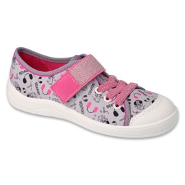 Befado barntofflor med kardborre 351Y024, grå applikationer 1