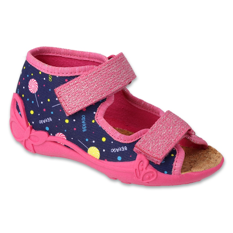 Befado barns tofflor korkinsats 343p002 rosa-navy 1