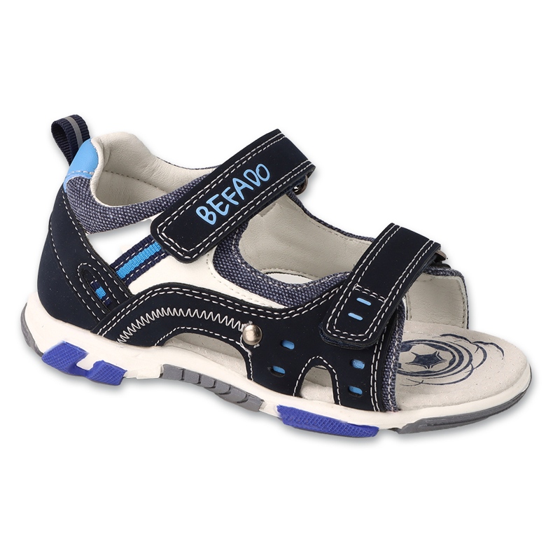 Befado barnsandaler, innersula i läder, 170X104, marinblå 1