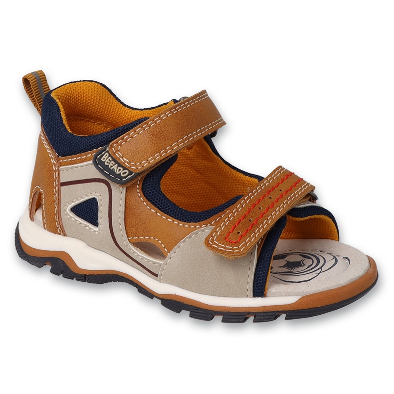 Befado barnsandaler med läderinlägg 170P099 brun-beige 1