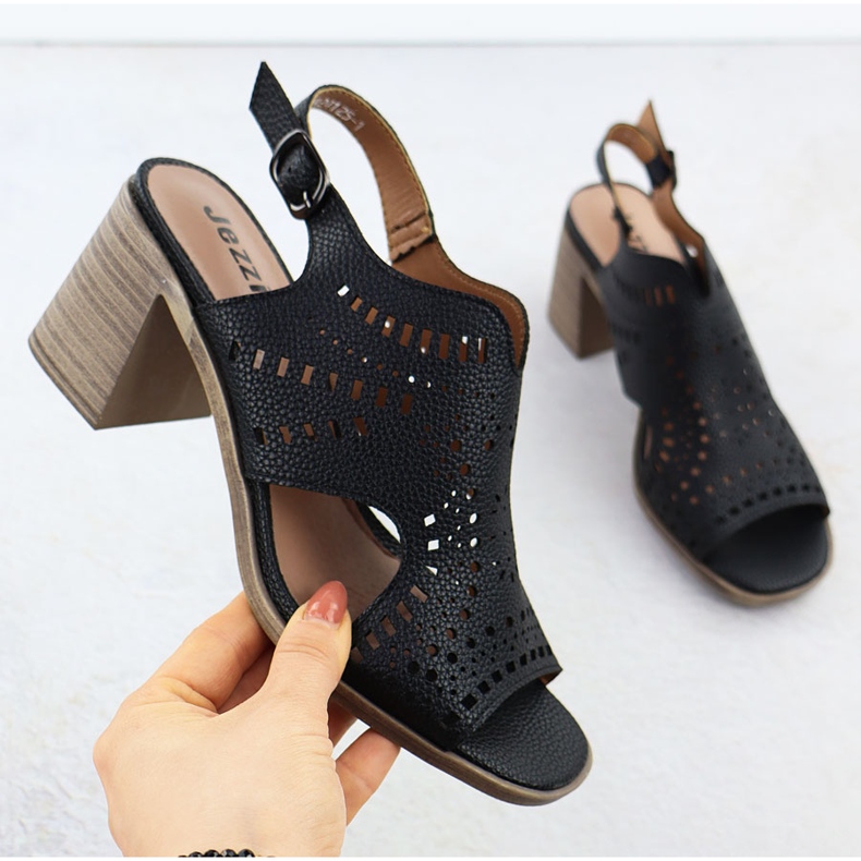 Kvinnors sandaler med OpenWork Black Jezzi 24125 svart 1