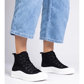 Svarta högplattformssneakers från Guerrino 1
