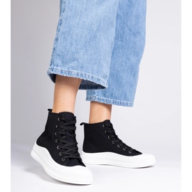 Svarta högplattformssneakers från Guerrino 2