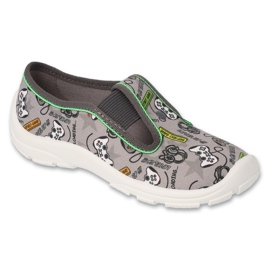 Befado barntofflor, grå 975X188, med färgglada applikationer 1