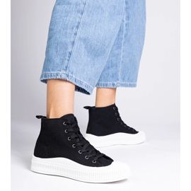 Svarta högplattformssneakers från Guerrino 4