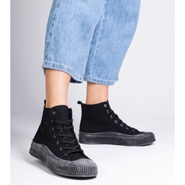 Svarta högplattformssneakers från Guerrino 2