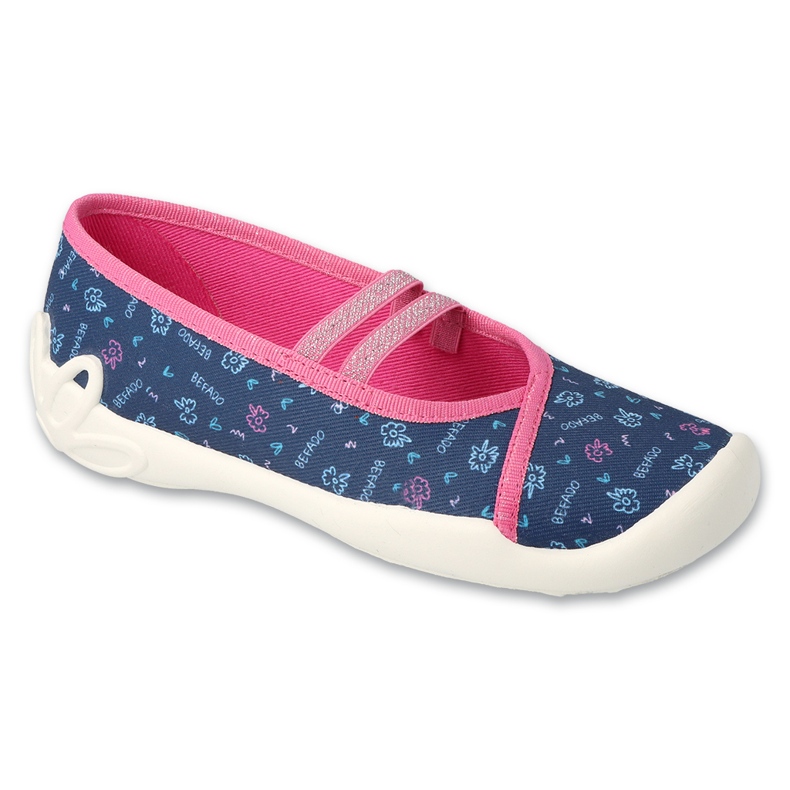 Befado Children's Ballerinas 116y320 Navy Blue med mönster blå 1