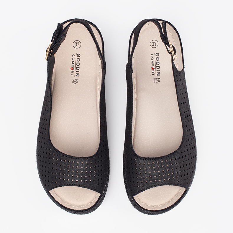 Goodin Svart bekväma öppna sandaler 2