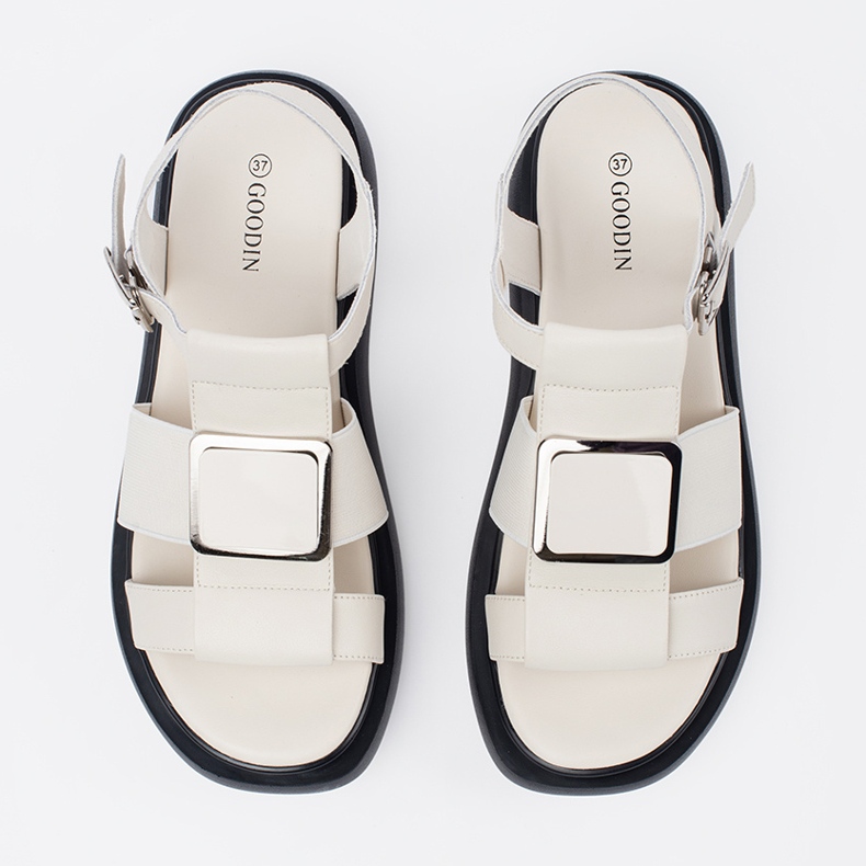 Goodin Lätt eleganta sandaler på plattan på plattformen på plattformen beige 1