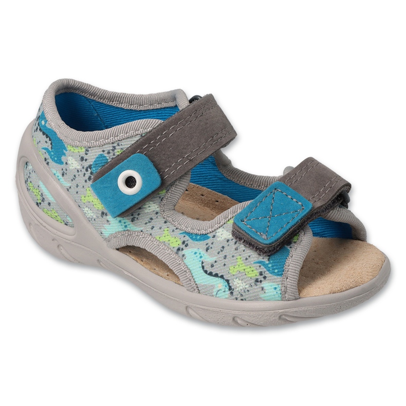 Befado barnsandaler läderinsats 065p164 grå 1