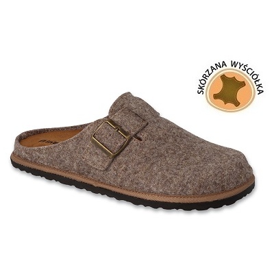 Inblu herrtofflor med läderinlägg 155M023 beige 1