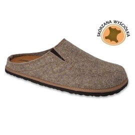 Inblu herrtofflor med läderinlägg 155M025 beige 1