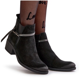 Zazoo 60478 Suede High Heels isolerade svart dragkedja 5