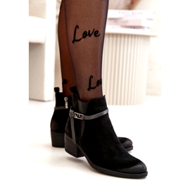 Zazoo 60478 Suede High Heels isolerade svart dragkedja 3