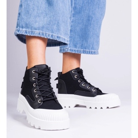 Inna Svarta högplattformssneakers Grotta 1