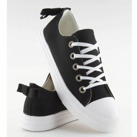 Svarta damsneakers med rosett 8935 Svart 1