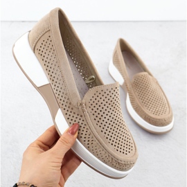 Kvinnors OpenWork -skor på Sergio Leone 094H Beige Platform 1