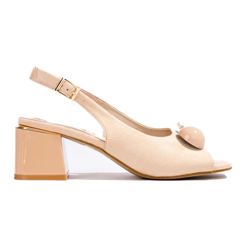 Beige mocka sandaler med låg klack från Shelovet 2