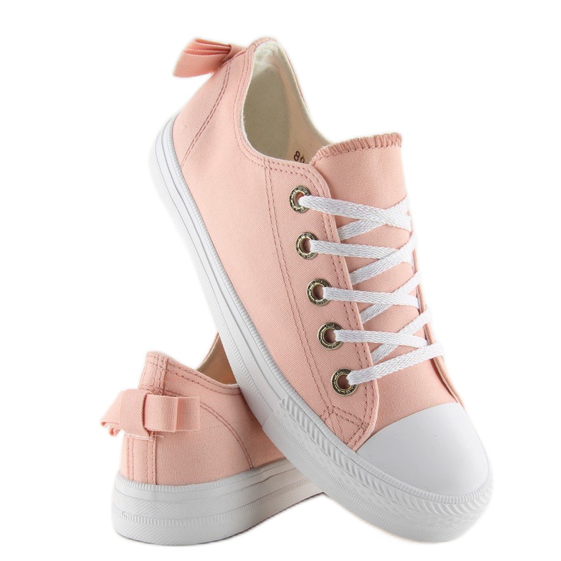Damsneakers med rosett rosa 8935 Rosa 2