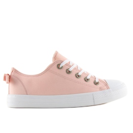 Damsneakers med rosett rosa 8935 Rosa 1