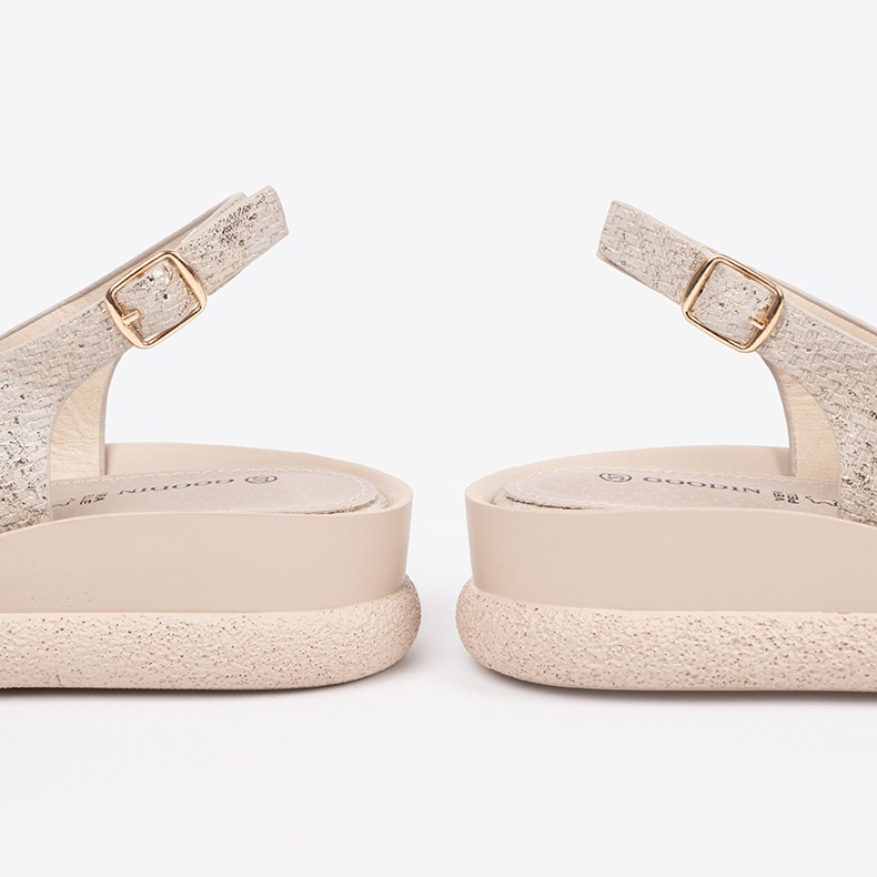 Goodin Beige bekväma kvinnors goda sandaler 1