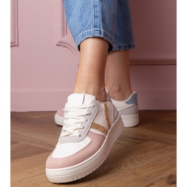 Flerfärgade sneakers sneakers dekorerade med glitter vit 1