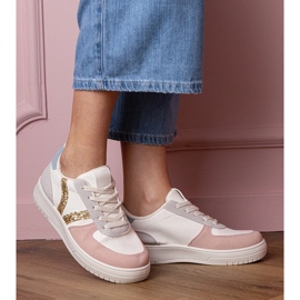 Flerfärgade sneakers sneakers dekorerade med glitter vit 2
