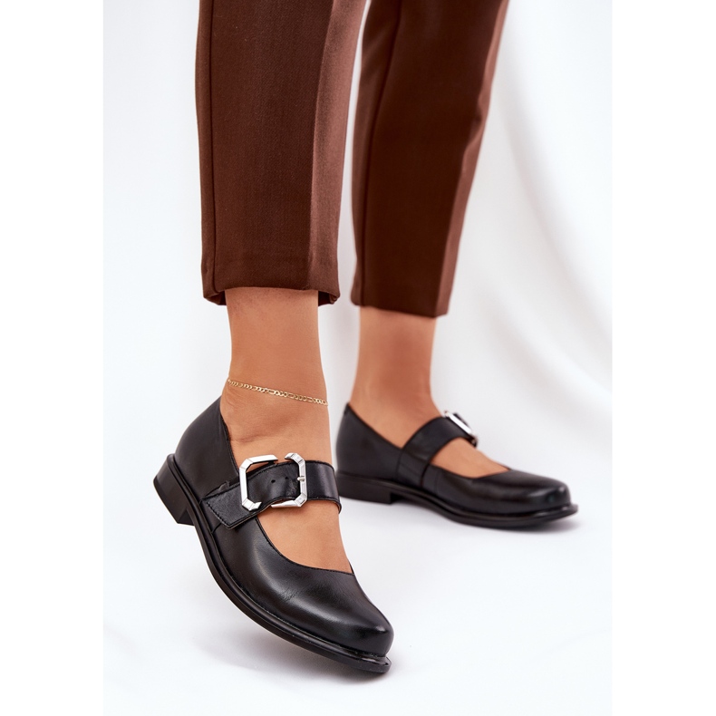 Kvinnors läderskor med Laura Messi 2980 svart klämma 2