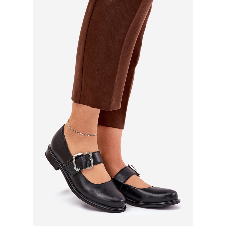 Kvinnors läderskor med Laura Messi 2980 svart klämma 1