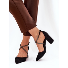 Pumpar med spetsiga tår och dekorerade ränder på pelaren svart 2