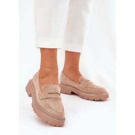 Kvinnors Eco Moccasins med Khaki Zircons beige 2