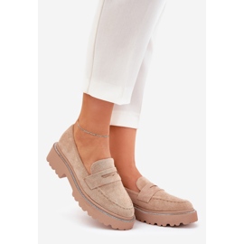 Kvinnors Eco Moccasins med Khaki Zircons beige 1