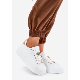 Kvinnors sneakers på plattformen med vita stift 1