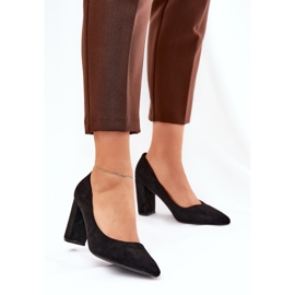 Eco Suede Pumpar på pelaren svart 2