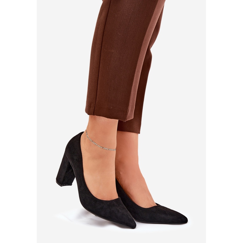 Eco Suede Pumpar på pelaren svart 1