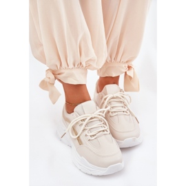 Sneakers kvinnors sportskor på en tjock beige sula 5