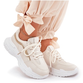 Sneakers kvinnors sportskor på en tjock beige sula 9