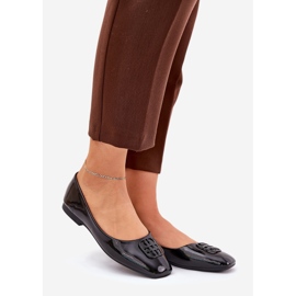 Målad elegant kvinnors ballerinas med en dekorativ Vinceza 17377 Svart detalj 1