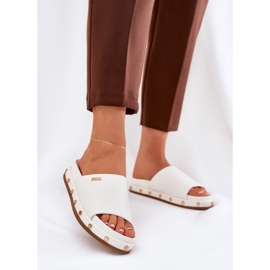 Kvinnors flip flops på plattformen med Big Star RR274216 Vita tappar 2