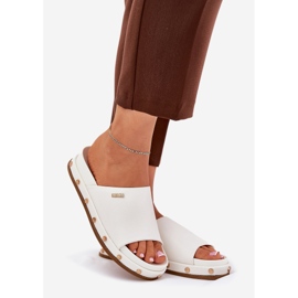 Kvinnors flip flops på plattformen med Big Star RR274216 Vita tappar 1