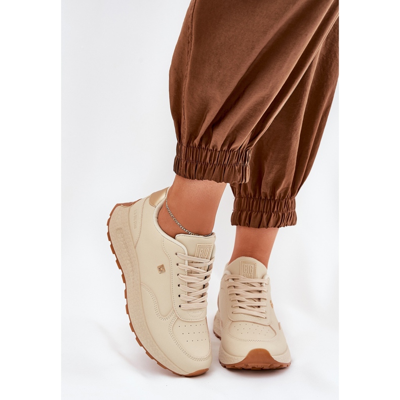 Lätt kvinnors sportskor Big Star RR274630 Hi-Polish Beige System 2