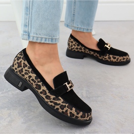 Lordy Leather Leopard Shoes Lords Black Vinceza 66791 svart 5