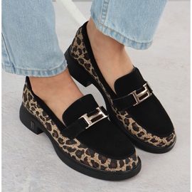 Lordy Leather Leopard Shoes Lords Black Vinceza 66791 svart 6