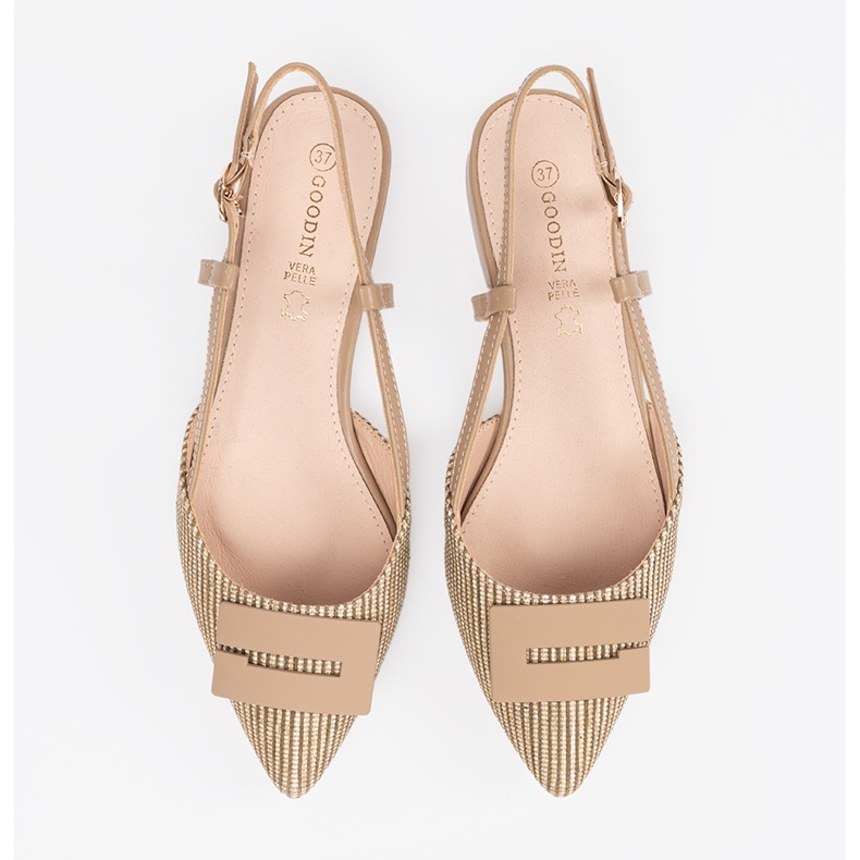 Goodin Taupe sandaler med en öppen häl beige 2